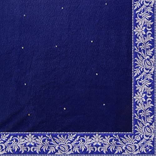 Image of Women's Velvet and Brasso Half-Half Saree with Blouse Piece