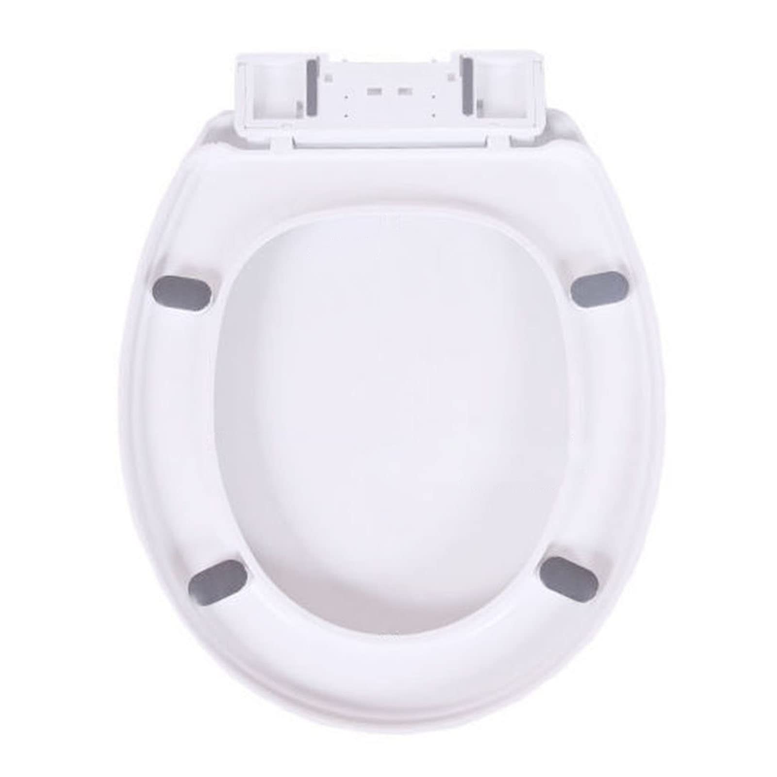 Extended White Slow Close Close Toilet seat, Universal fit Plastic Hinges, Adjustable, Lightweight, Durable, Portable, User-Friendly, Compact Compact Size, Elongated