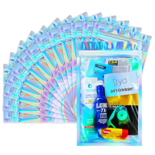 Holographic Bags, 5.5x7 inch Resealable smell proof bags for Food, Small Business and Party Favor Storage(100 Pack)