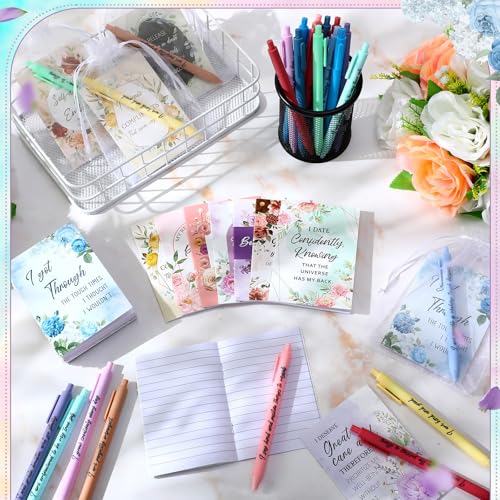 Image of Mooliwe 24 Pcs Positive Affirmation Gift Set Gratitude Notebooks with Pens Small Bags Motivational Encouragement Notepads Daily Affirmations Journal for Women Stress Relief Self Care (Watercolor)