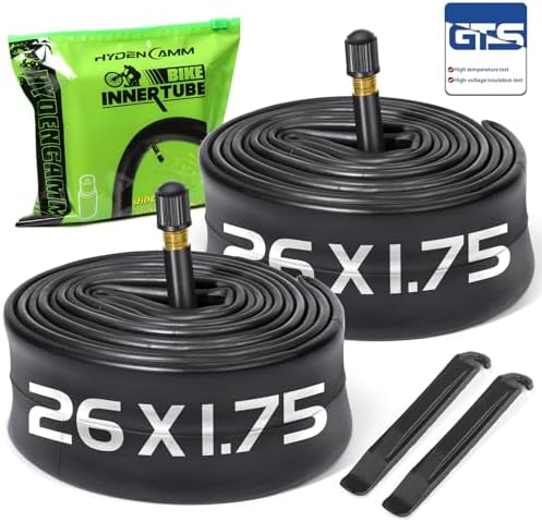 2-Pack Bike Tubes 26" x 1.75/2.125 AV Valve, 26x2.125 Bicycle Tube Compatible with 26x1.75 26 x 1.95 26 x 2.10 26 x 2.125, 26" Bike Rubber Tubes for Road/MTB/City Bikes by Hydencamm (2 of One Size)