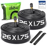 2-Pack Bike Tubes 26' x 1.75/2.125 AV Valve, 26x2.125 Bicycle Tube Compatible with 26x1.75 26 x 1.95 26 x 2.10 26 x 2.125, 26' Bike Rubber Tubes for Road/MTB/City Bikes by Hydencamm (2 of One Size)