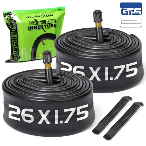 2-Pack Bike Tubes 26" x 1.75/2.125 AV Valve, 26x2.125 Bicycle Tube Compatible with 26x1.75 26 x 1.95 26 x 2.10 26 x 2.125, 26" Bike Rubber Tubes for Road/MTB/City Bikes by Hydencamm (2 of One Size) by Hydencamm - Used condition - US$8.90