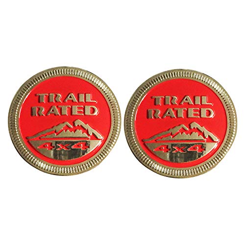 SXMA 1 Paio Snow Mountain Trail nominale 4X4 targhetta in Metallo Distintivo dell'emblema Decal Snow Mountain Logo Car Sticker per JEE p (Rosso)