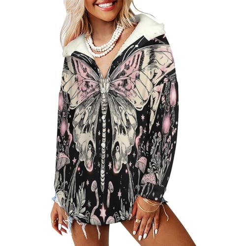 Manteaux polaire femme imprimé psychédélique chic avec grande poche