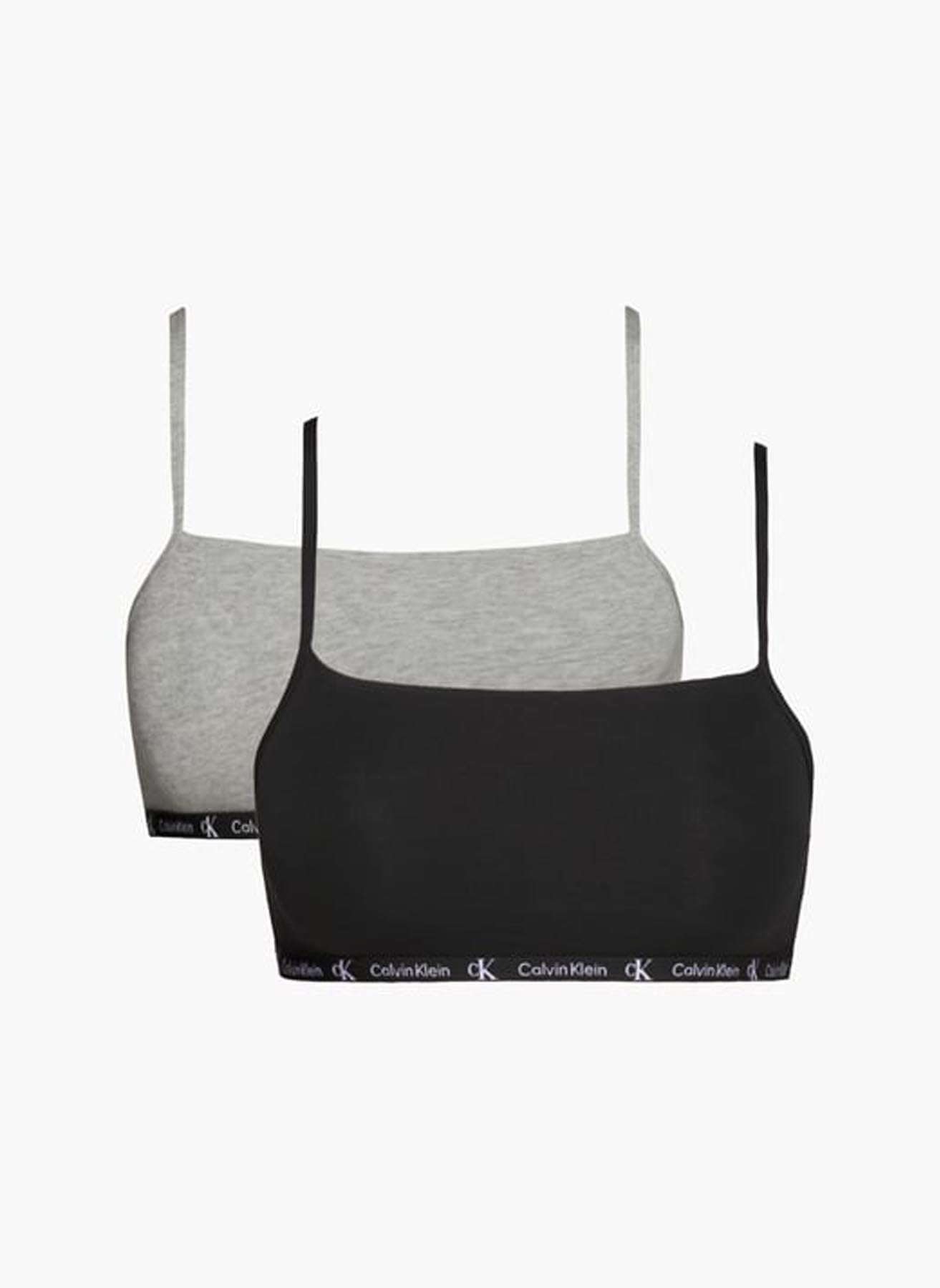 Calvin Klein UNLINED BRALETTE 2PK Kadın Bralet BLACK/GREY HEATHER L