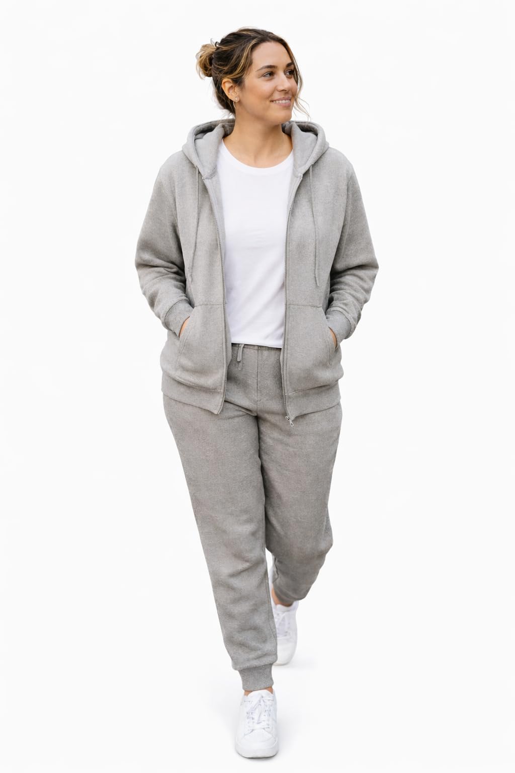 True Face Conjunto de chándal de manga larga con cremallera y sudadera con capucha y pantalones deportivos para mujer, traje de entrenamiento de gimnasio de dos piezas