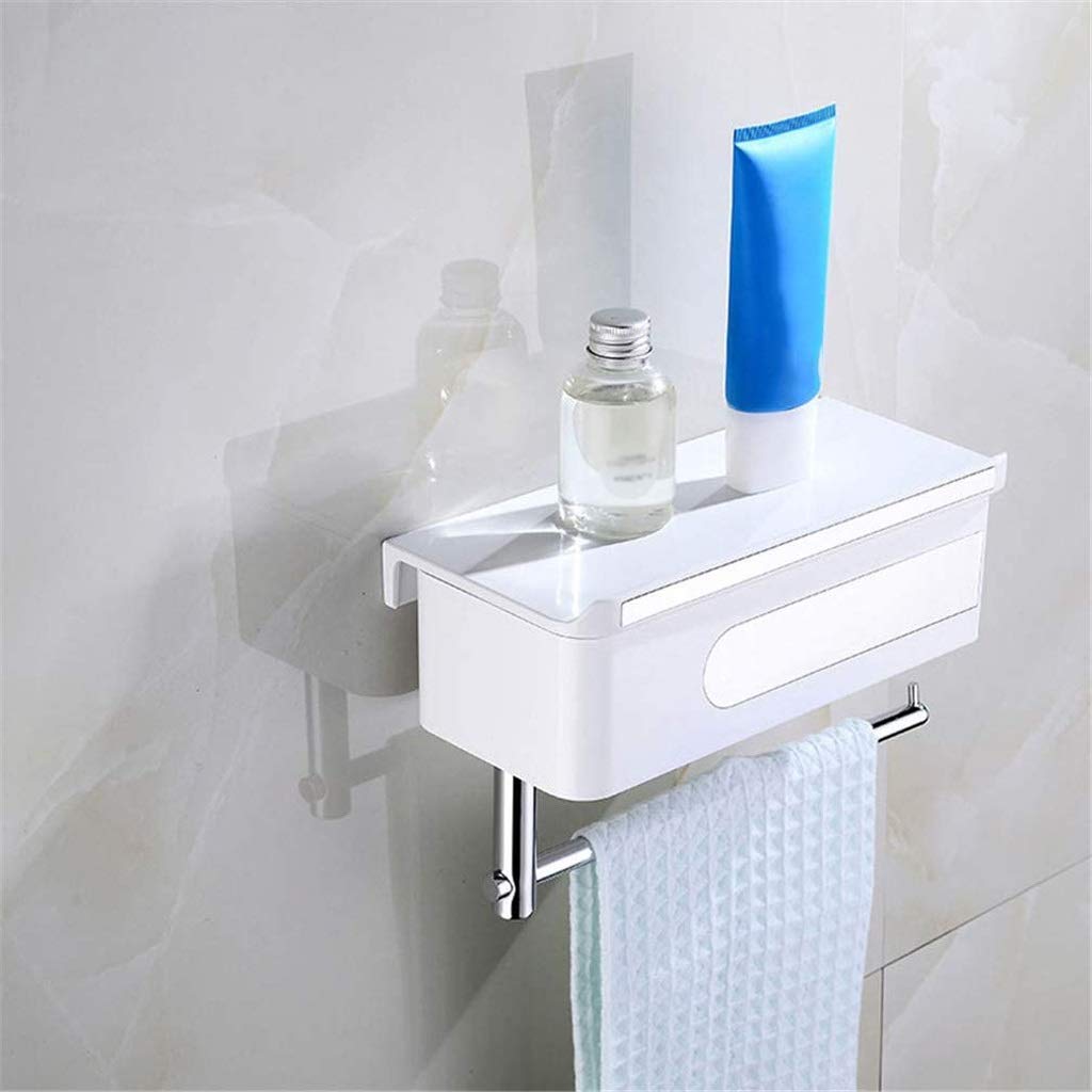 Stały uchwyt na papier toaletowy, Toilet Paper Holder ABS And Copper Alloy Wall Mount With Shelf For Phone Tablet Glasses