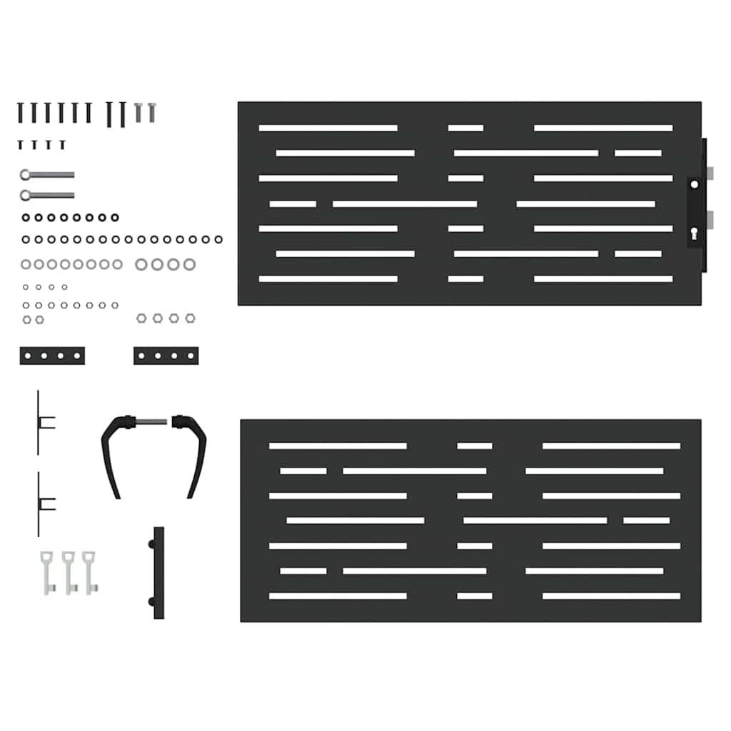 vidaXL Puerta de jardín Negro 85 x 100 cm, diseño Rectangular Moderno, Duradera y Segura