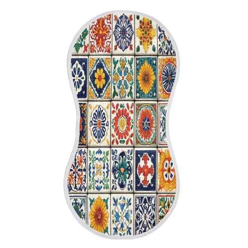 Kigai Mexican Tile Baby Burp Cloths Extra Soft and Absorbent Burping Rags Cotton Burping Clothes Baby Washcloths for Newborn Boys Girls - 2 Pack2