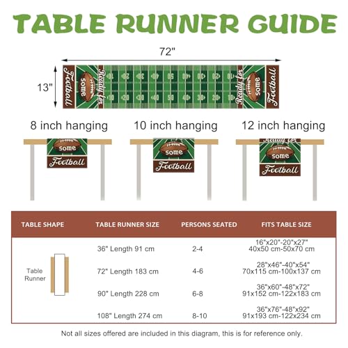 Croar Ready for Some Football Dining Table Runner, Touch Down Sport Game by Croar - Used condition - Image 3