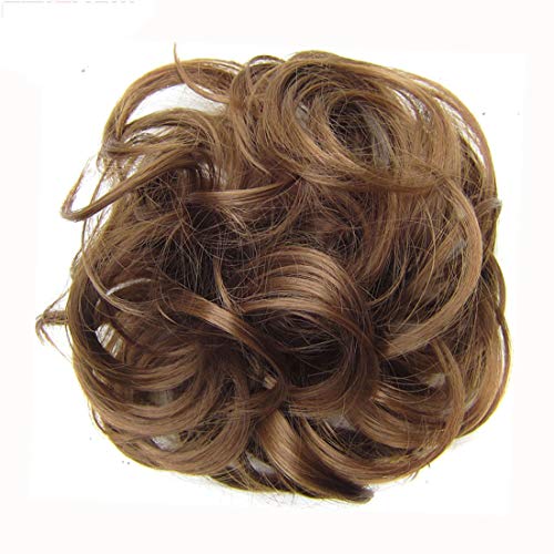 HI GIRL Synthetic Scrunchy Bun Updo Hair Piece Hair Ponytail Wavy Messy Donut Chignon Hair Extensions #6A