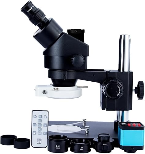 BAHCCE Lab Microscope Slides Black 35X-90X Trinocular Simul Focal Microscope for Accessories Stereo Microscopio Microscope Parts Color