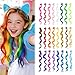 Dreamlover 24 Pack Curly Colored Hair Extensions, Clip in Party Highlights Hair Hairpieces Extensions for Kids, Girls and Women, Multi Colors A
