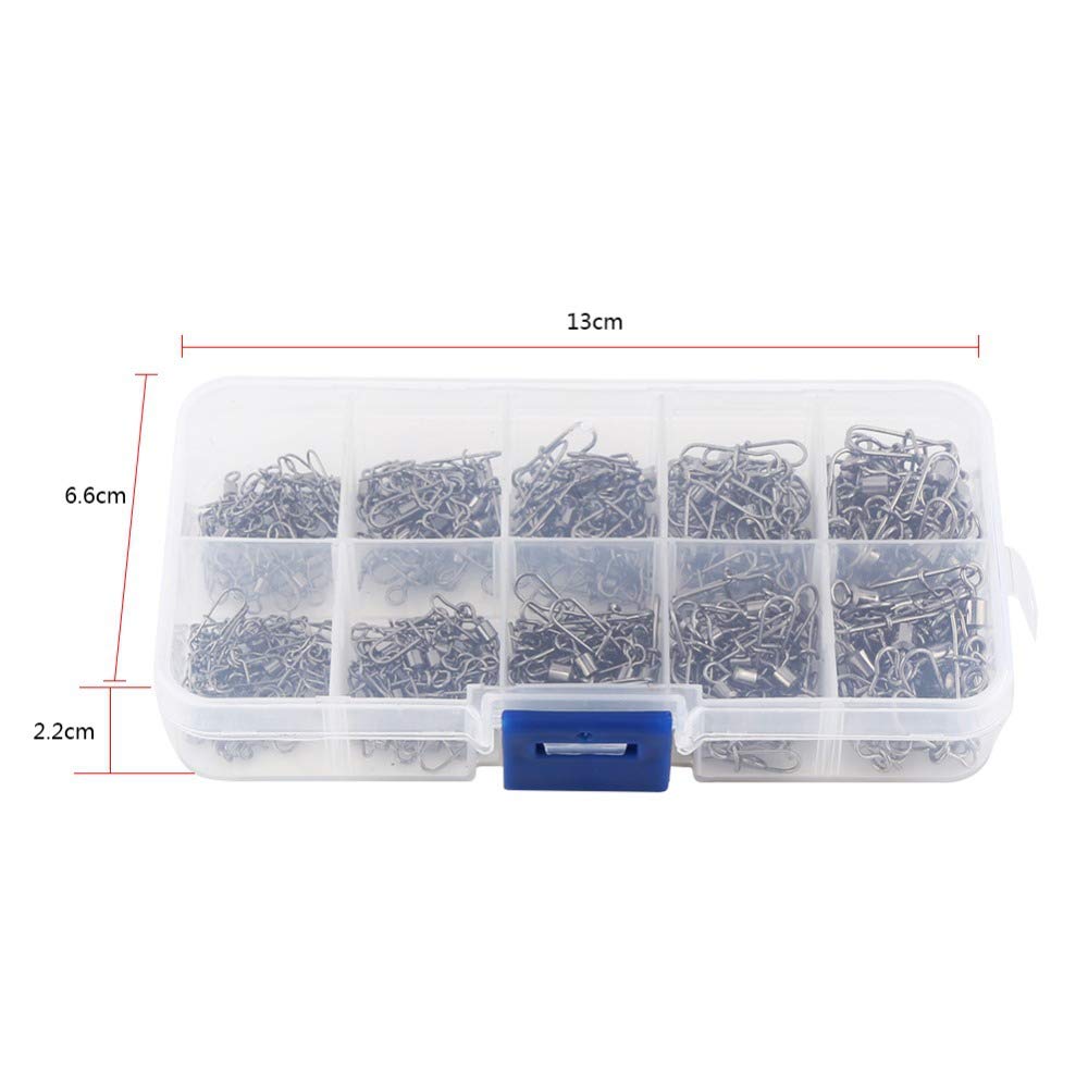 EVERBAY Girelle da pesca in acciaio inox con set di moschettoni