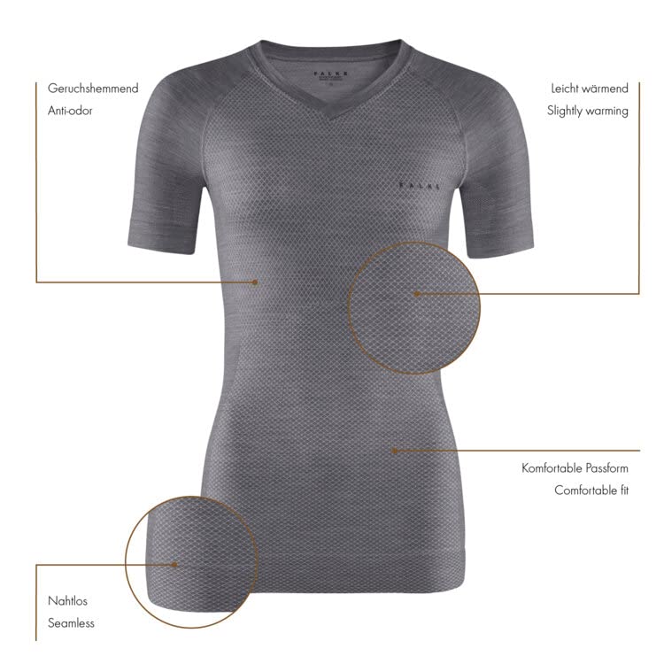 FALKE Women's Wool Tech. Light Short Sleeve Base Layer, 1 Piece4