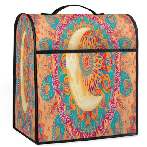 Coffee Maker Cover Moon Mandala Bohemian Kitchen Appliance Covers Small Appliance Covers Blender Cover Juicer Cover Dust Covers for Kitchen Appliances with Top Handle and Pockets,Washable,B442