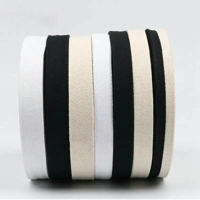 Lshangnn - Cinta de algodón con cinta de espiga de algodón para bricolaje, 10 mm, 12 mm, 15 mm, 20 mm, 25 mm, 30 mm, 40 mm, 50 mm, 50 yardas, 40 mm, color negro