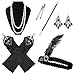 Produktbild 1920er Jahre Zubehör Set, BESTZY 1920s Flapper Damen Accessoires Set Halloween Kostümzubehör 1920s Charleston Gatsby Retro Kostüm inklusive Halskette Handschuhe Zigarettenhalter