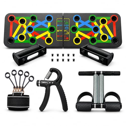 Image of Pushup Board in Gym Bag | Combo items: Pump Upper body Strength with Pushup Board for man | Core Exercises with Skipping Rope Muscle Strength Builder with Double Spring Tummy Trimmer | All in Free Gym