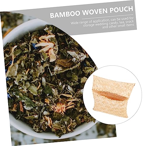 WOONEKY Saco De Bambu Caixa De Armazenamento De Chá Sacos De Armazenamento De Tecido Bolsa De Armaze