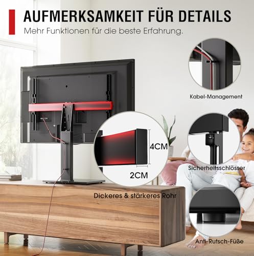 AOKCOS Stojak pod telewizor z regulacją wysokości, do telewizorów o przekątnej 32-75", do 50 kg, uniwersalna podstawka pod telewizor, maks. VESA, 600 x 400 mm