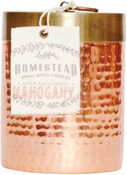 Aspen Bay Mahogany 14 oz. Hammered Canister Candle by Candles
