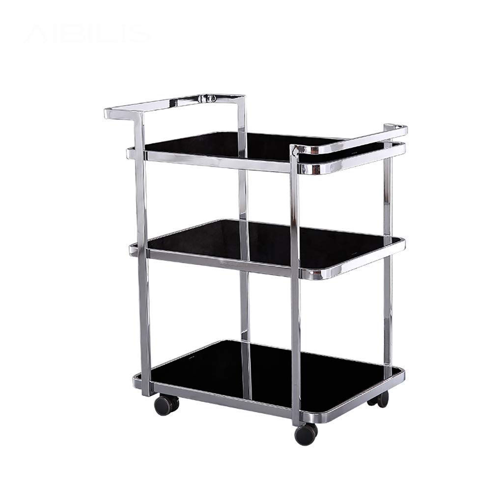 Estante de almacenamiento de vino de hierro forjado de 3 niveles y carrito de servicio, carrito multifuncional para el hogar y el restaurante para agua de vino y bebidas, elegante solución de