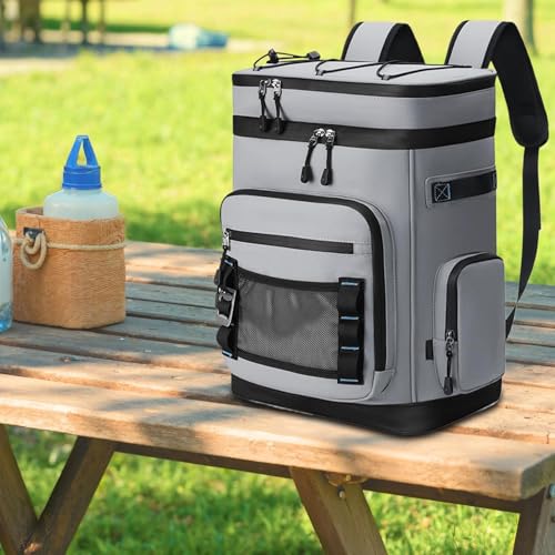 Sac À Dos Glacière, Sac Isotherme 30 litres Réutilisable, Contenant Thermoisolé Repas Boissons Plage Voyage Camping Randonnée Courses pour Femmes Hommes – Image 4