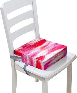 Surwin Asiento Elevador para Niños, 3D Tie-Dye Portátil Cojines Asiento, Infantil Seguridad para Silla de Comedor Mesa de Comedor Silla de Viaje (Rosa Rojo,40x40x10cm)
