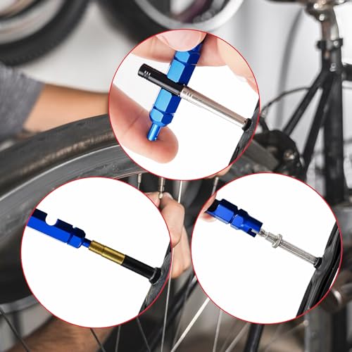 Image of 44PCS Tire Valve Stem Tool, Spool Installation and Valve Core Removal Tools, 4 Way Valves Puller Tool, Stem Cover Caps for All Types of Tires