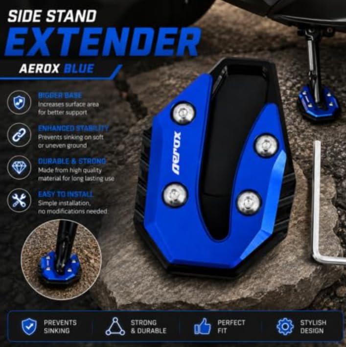 IGNYX 029-034B Side Stand Extender Usable Compatible for Aerox CNC