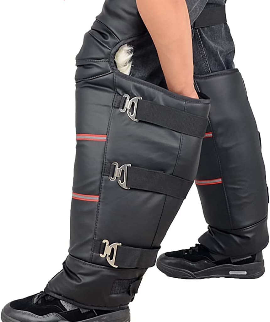 Calentadores de piernas, calentadores de rodillas, rodilleras cálidas a prueba de viento, protección impermeable y contra el frío con tiras reflectantes nocturnas, espinilleras for ciclismo, espinille