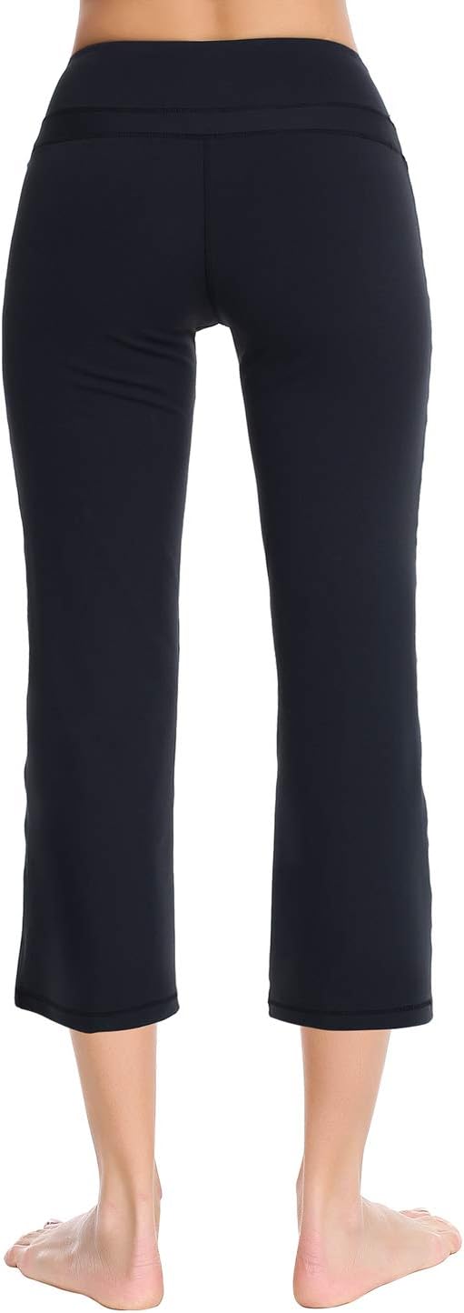 Zeronic Bootleg Yoga Capris Pants for Women High Waist Workout Flare Crop Leggings - Image 4