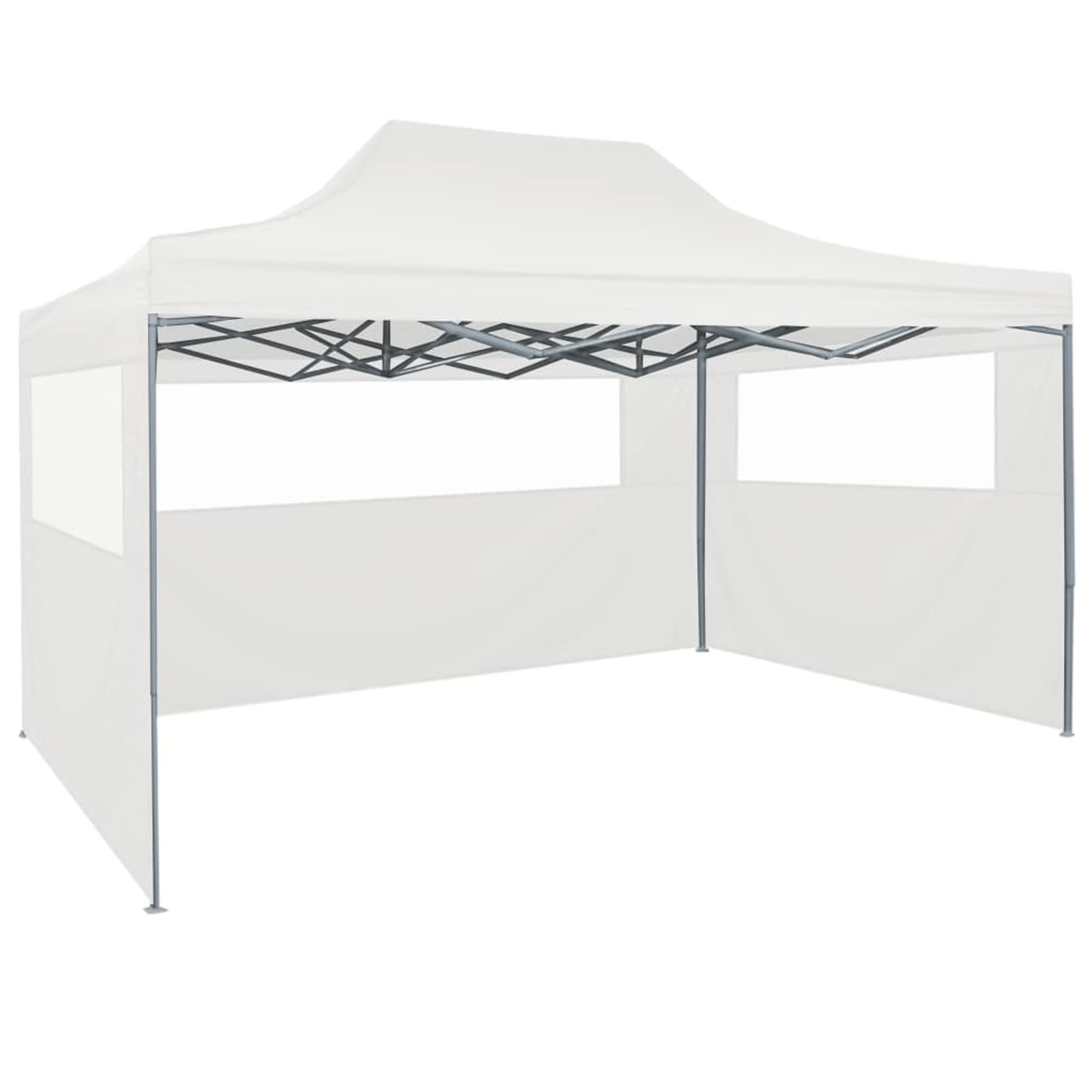 Festnight Partyzelt mit 4 Seitenwänden Faltpavillon Wasserdicht Gartenpavillon Outdoor Partyzelt 3 x 4,5 m Weiß für Familientreffen, Grillpartys, Picknicks, Camping