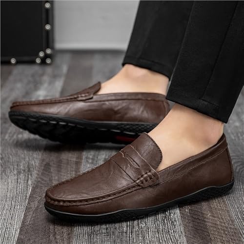 Men's Loafers Shoes PU Stitching Details Round Toe Slip Resistant Flexible Comfortable Classic Prom Slip-ons3