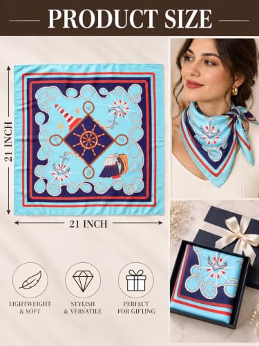 Image of Ravaiyaa - Attitude is everything Women Printed Silk Bandana 21 x 21 Inch Square Headband & Hair Wrap, Soft & Versatile | Fashion Neck Wrap