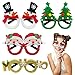 TATAFUN 4 Stück Weihnachtsbrille, Weihnachts Photo Requisiten Weihnachtsfeier Zubehör für Urlaub Gefälligkeiten, Kinder und Erwachse