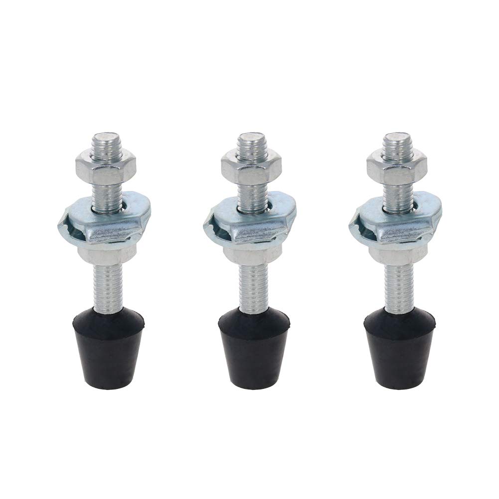 Utoolmart - Vite a levetta a molla M8 x 70, filettatura con punta piatta in acciaio al carbonio, testa in gomma nera, 6 pezzi