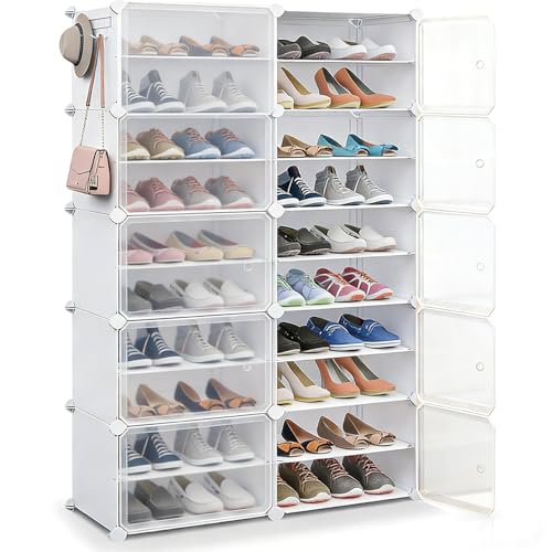 La Mejor Recopilación de Zapatera para alfabeto movil al mejor precio. 41 Zapatera,Zapatero con Cubierta,10Niveles 40pares,Armario de Almacenamiento,Estantes de Plástico para Zapatos Cajas,para Zapatos y Juguetes,para Armario,Pasillo, Dormitorio