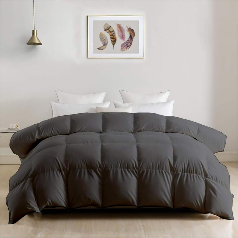 Machine Washable Comforter Double Bed Microfiber 500 GSM Winter Comforter (90" x 100" Inches/228cm x 254cm) Blanket/Quilt/Rajai - Double Bed Comforters | Dark Grey-image-13