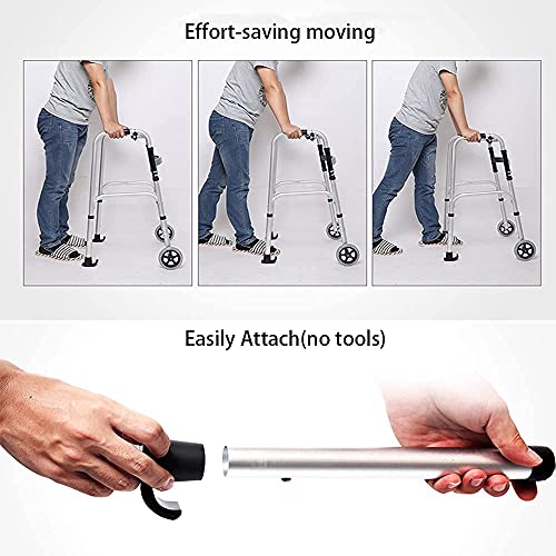 Walker Ski Glides, For1 1/8 Inch Tubes,Pop And Glide Easy Use Walker Skis, Heavy Duty Coaster Skis For Medical Walkers,Black (2)，Qingtd #TOP5