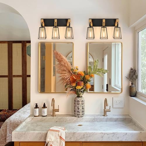 3-Light-Bathroom-Vanity-Light-Wood-Bathroom-Lighting-Fixtures-Over-Mirror-Farmhouse-Bathroom-Vanity-Light-Fixtures-Metal-Cage-Wall-Sconce-Black-Wall-Lamp-for-Hallway-Bedroom 3 Light Bathroom Vanity Light Wood Bathroom Lighting Fixtures Over Mirror Farmhouse Bathroom Vanity Light Fixtures Metal Cage Wall Sconce Black Wall Lamp for Hallway Bedroom