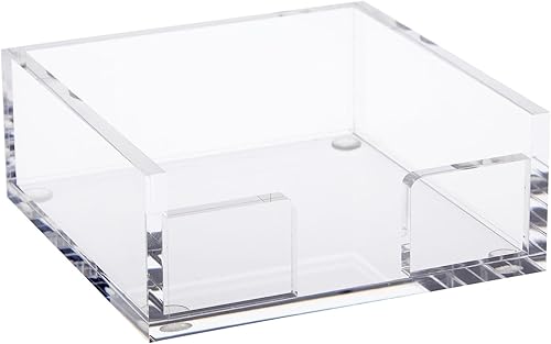 Miniatura 5 de Juvale Soporte para notas adhesivas, acrílico transparente, 3.9 x 3.9 x 1.6 pulgadas, accesorio y organizador de escritorio, dispensador para notas