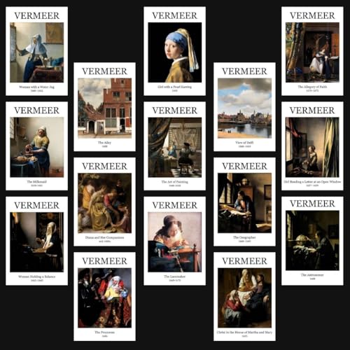 Image of Vermeer Paintings Poster Polaroids | Aesthetic 15 Mini Posters (8.6 x 6 cm) | Posters of Vermeer's The Alley, Girl with a Pearl Earring Paintings and more | Vermeer's Poster (Vermeer, 15)