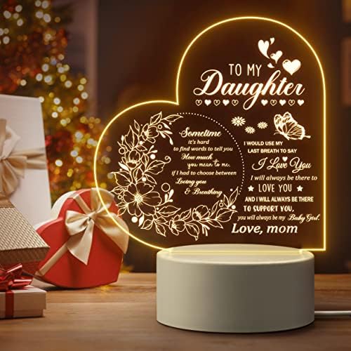 Quaintir Daughter Gifts from Mom, Birthday Gifts for Daughter Gift to My Daughter Acrylic Night Lamp, Idea Graduation Christmas Wedding Valentines Mother's Day Gifts for Daughter from Mothers