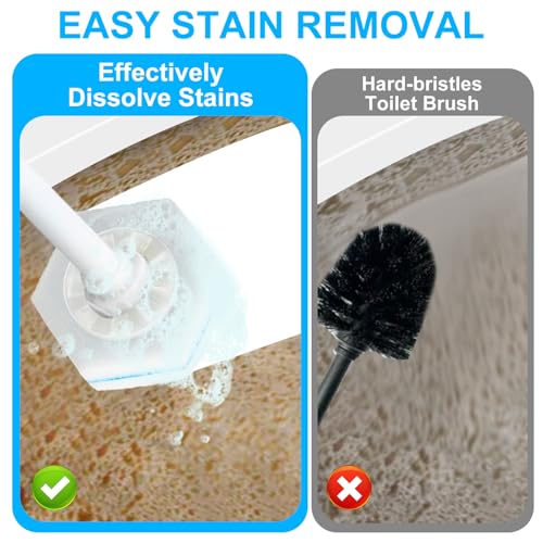 Image of 50 Pcs Disposable Toilet Brush Refills, Toilet Bowl Cleaning Wand Refills, Toilet Brush Replacement Head for Bathroom and Toilet Cleaning
