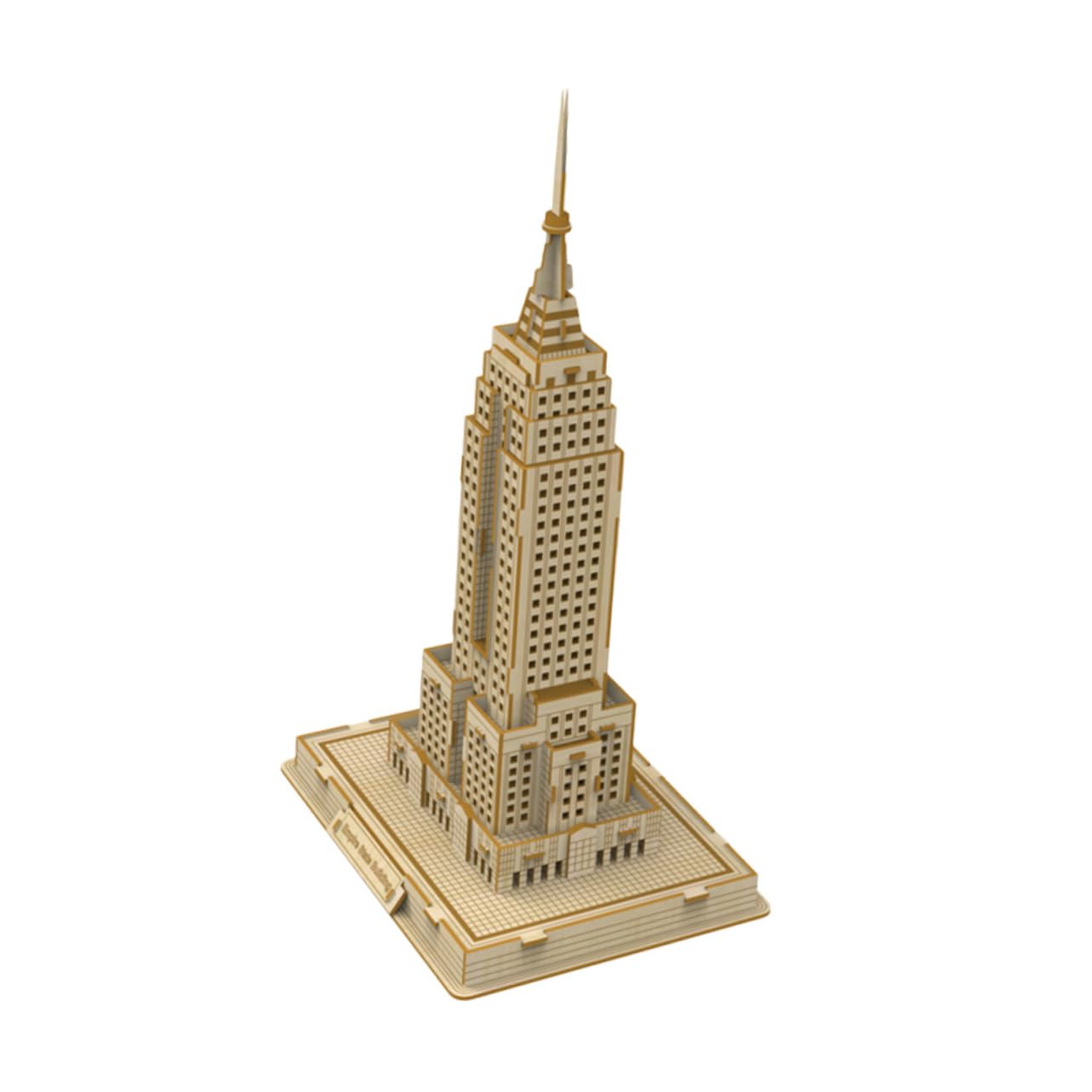 Abaodam Puzzle Éducatif 3D en Bois pour Garçon et Filles Assemblage DIY en Bois de Tilleul, Modèle de Gratte-Ciel Célèbre, Présent et Décoration Unique