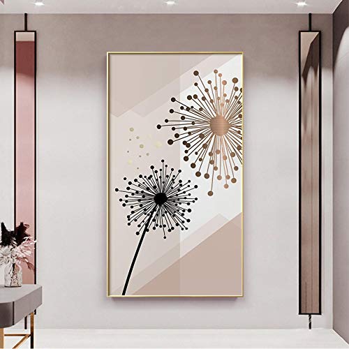Peinture fleurs style déco scandinave et affiche plante verte de salon