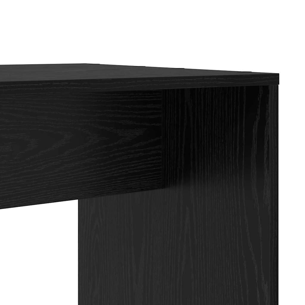 Scrivania con mensola, effetto rovere nero, 138,5 x 55 x 143 cm, robusto materiale in legno, antigraffio, ideale per casa, ufficio, giochi, apprendimento, con molto spazio